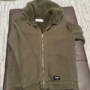 Abercrombie & Fitch Men’s Olive Lined hoodie Sz M